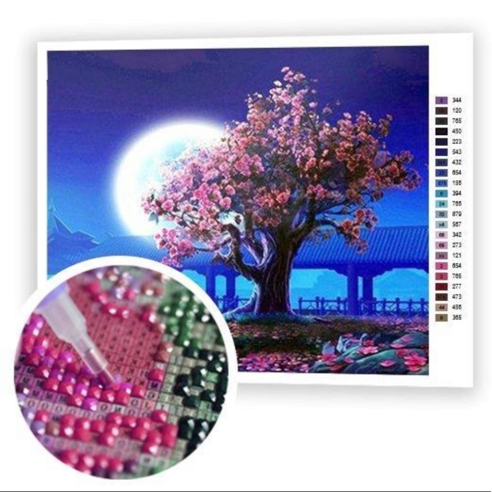 Midnight tree diamond painting